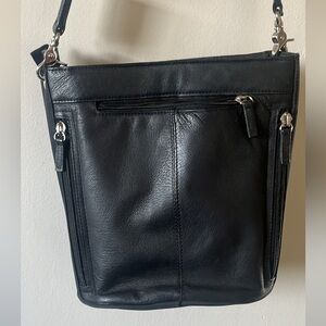 Black Buffalo Leather Concealed Carry Purse